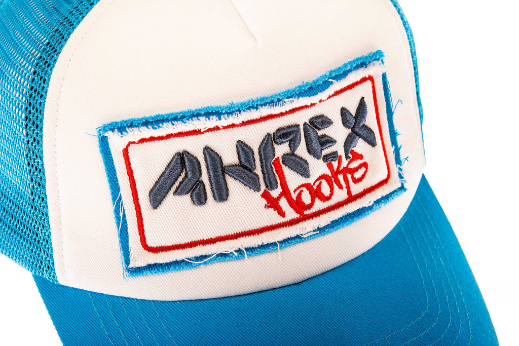 Ahrex Blue Trucker Cap Close Up