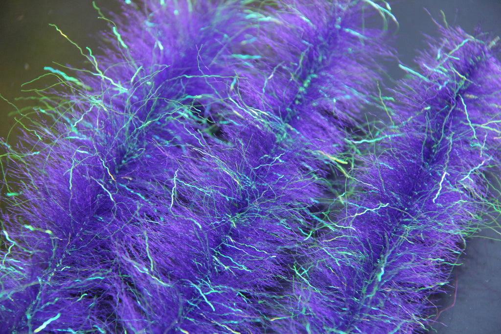 Fly Tying Brush for Game Changer Purple with Flash