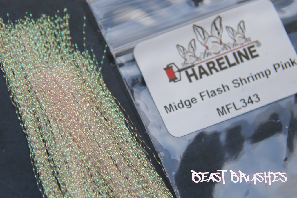 Hareline Midge Flash for shrimp, crab, baitfish and popper flies.