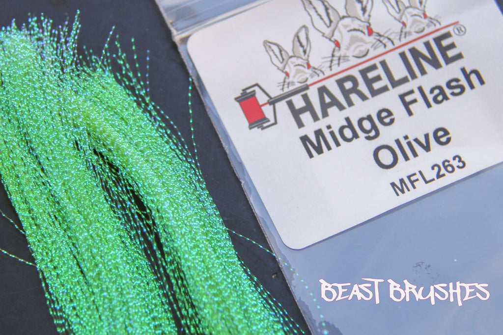 Hareline Midge Flash for shrimp, crab, baitfish and popper flies.